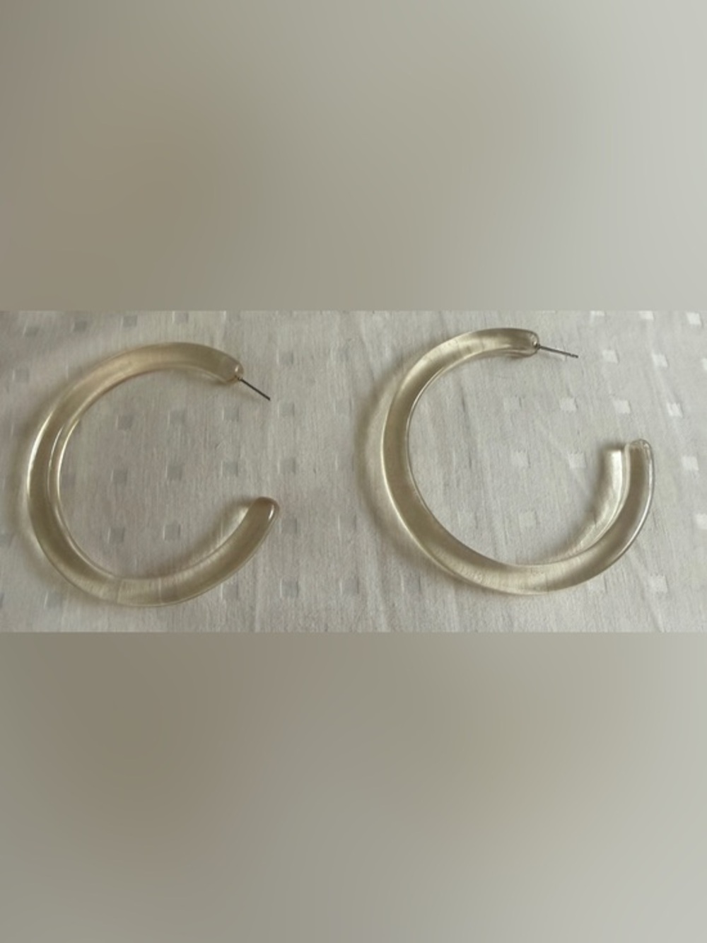 Clear Lucite Hoop Earrings